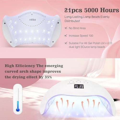 Side profile of portable LKE Gel UV LED nail curing lamp