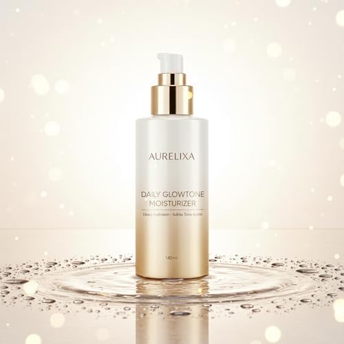 Aurelixa Daily GlowTone Moisturizer pump bottle packaging close up