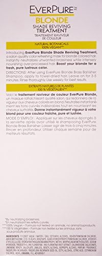 Back of the L'Oreal Everpure Blonde Treatment bottle showcasing directions and sulfate-free formula text.