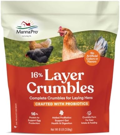 Premium USA imported poultry food for laying hens showing nutritional information.