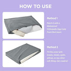 Lesure 36x27x3 inches dog crate pad cover replacement flat view
