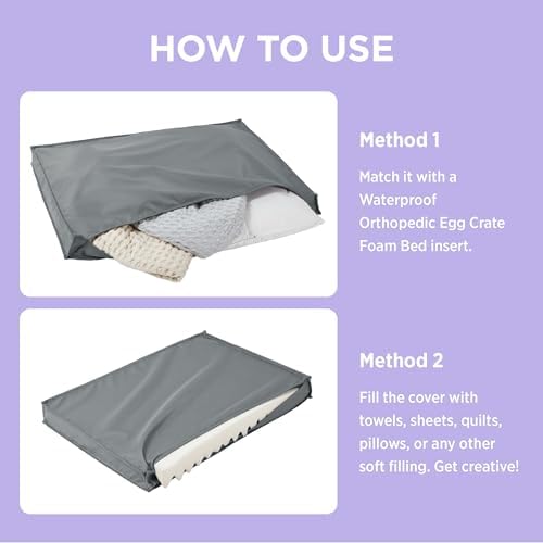 Lesure 36x27x3 inches dog crate pad cover replacement flat view