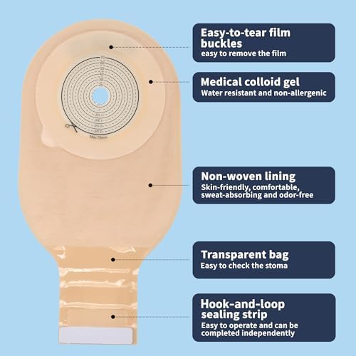 Premium imported USA ostomy care supplies pack close up highlighting the skin friendly barrier