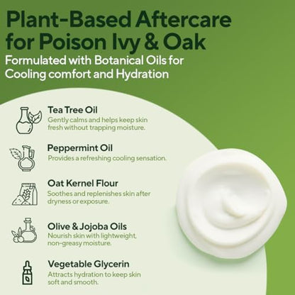 Plant based skin recovery lotion with tea tree and peppermint oil for itchy skin.