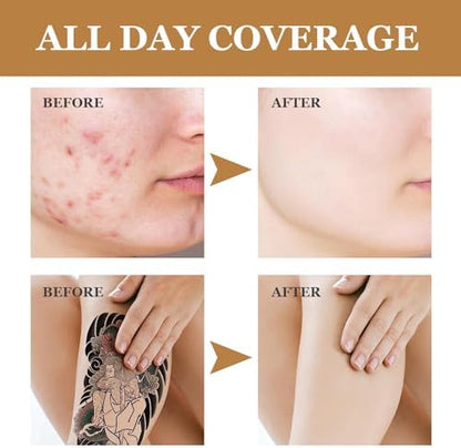 Tattoo Cover Up Makeup Waterproof - 2 Colors Adjustable Tattoo Concealer for Tattoos, Scars, Spots & Vitiligo - Sweatproof Cover Up Concealer for All Skin Tones - Image 6
