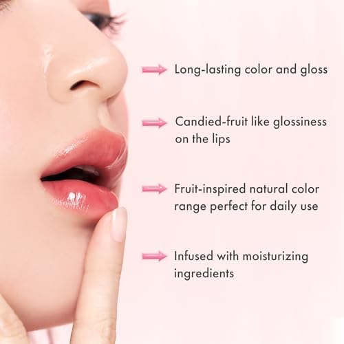 Romand K Beauty lip gloss formula texture demonstrating Tanghulu inspired high shine effect