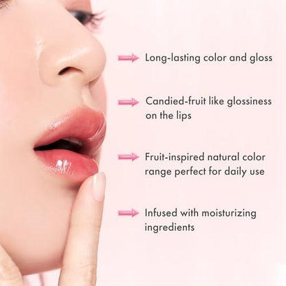 Romand K Beauty lip gloss formula texture demonstrating Tanghulu inspired high shine effect