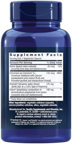 Life Extension CinSulin supplement facts and active ingredients label
