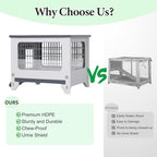 Rabbit Hutch Outdoor Indoor Plastic Waterproof Bunny Cage Enclosure Chew-Proof Rabbit House Guinea Pig Cage Pet House for Small Animals, One Room - Image 3