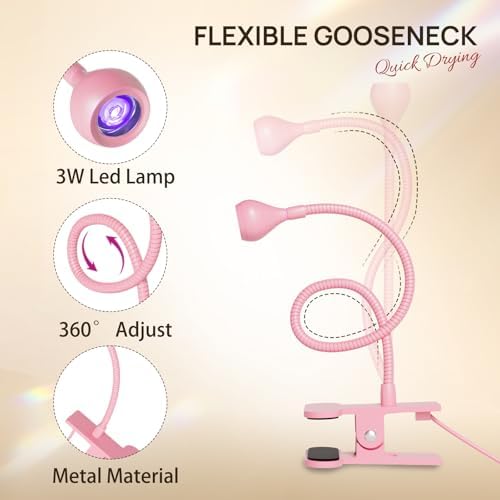 USB powered AORAEM nail curing lamp displaying the long integrated power cord