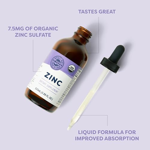 Premium Vimergy organic liquid zinc drops dropper view illustrating the smooth clean texture and fast absorbing formula.