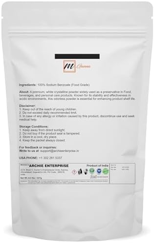 mGanna 100 percent pure sodium benzoate white crystalline powder close up texture view