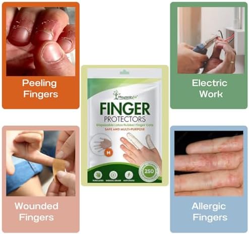 MountainAir rubber finger covers displayed individually showing stretchable material.
