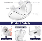 Side view of white electric nose vent plug showing ergonomic shape.