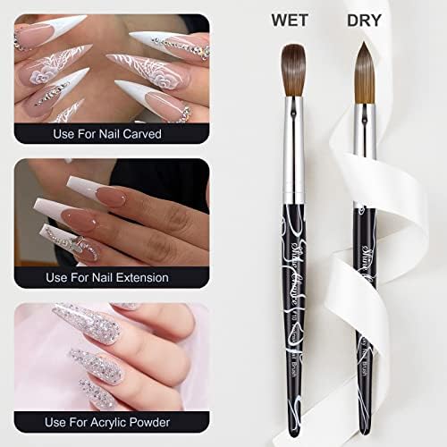 Shine Chance nail brush with black handle and oval tip