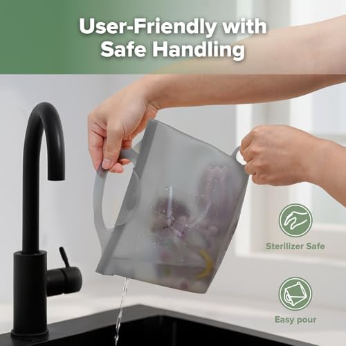 Haakaa grey microwave sterilizer bag with hanging loop for drying