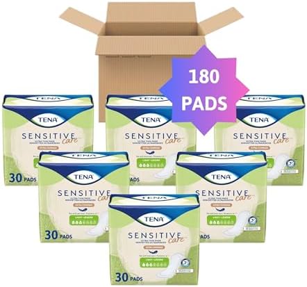 TENA ultra thin light absorbency regular length pads box display highlighting premium USA imported wellness supplies.