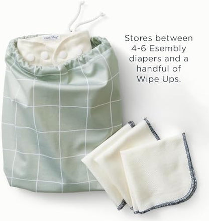 Esembly reusable wet bags inside a diaper bag