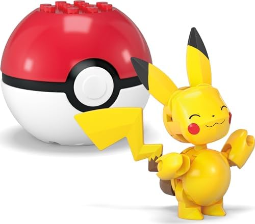 Kids assembling the 40 piece Mega PokÃ©mon construction toy bricks.