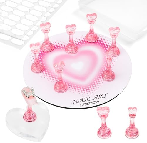 ESUOHYM heart magnetic nail stand kit front view