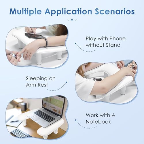 Manicure Arm Rest for Nails Tech: U-shaped Adjustable Nail Armrest - White PU Leather Hand Stand Rest for Manicurists - Image 3