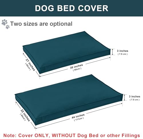 Venessco durable dog bed cover side view highlighting the smooth hidden zipper design.