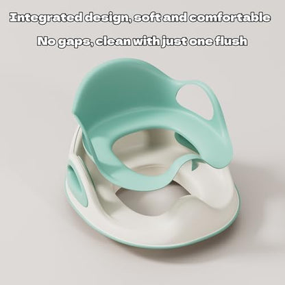 5 STAR SUPER DEALS Blue Potty Trainer close up of the detachable soft padded cushion and integrated splash guard