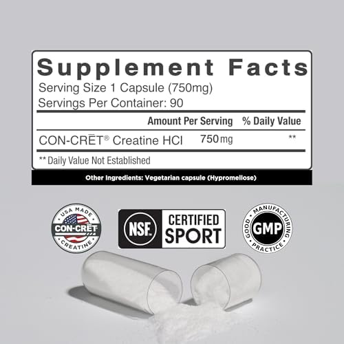 CON-CRET Creatine HCl supplement facts label