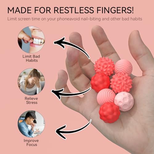 Silicone Magnetic Fidget Balls Toys, 8Pcs Attraction Textures Sensory Fidget Ball with Silicone Shell for for Adults,Silent Desk Magnetic Stress Balls Fidget Toys, Stocking Stuffers for Teens Gifts - Image 3