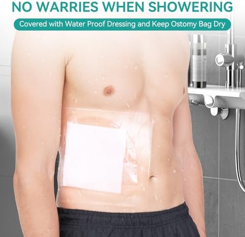 Transparent adhesive bandage with non-stick center for stoma protection