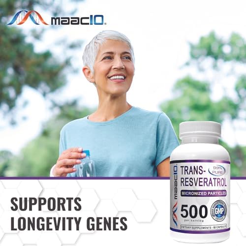 Maac10 Trans Resveratrol 500mg daily wellness supplement complete box set
