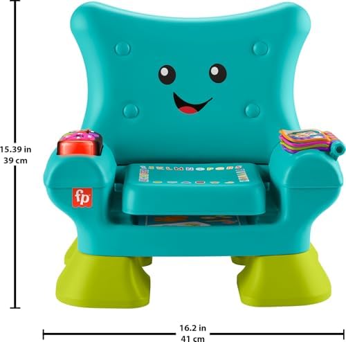 Close up view of the interactive magic seat sensor on the teal learning chair