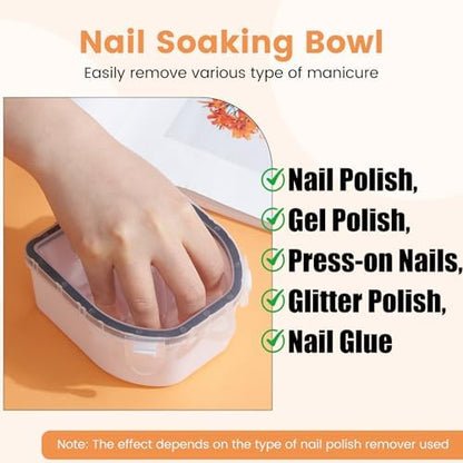 Hand model using acetone proof nail soak off bowl