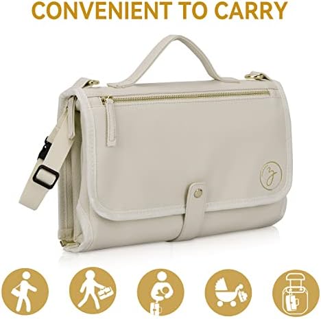 Zaveena changing pad attached to stroller handle for travel