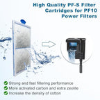 Driamor aquarium replacement cartridges filled with activated carbon and zeolite for ammonia removal.