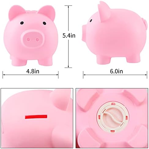 GADIEDIE pig money box showing the convenient bottom plastic screw plug for easy currency retrieval