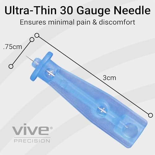 Demonstration of inserting the authentic Vive Precision twist type lancet into a standard universal lancing device