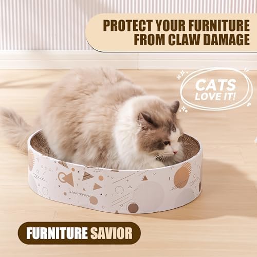 Smartbean sturdy cat scratcher bowl shape nest with geometric pattern design