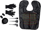 Close up of hair dye applicator brushes and mixing bowl set