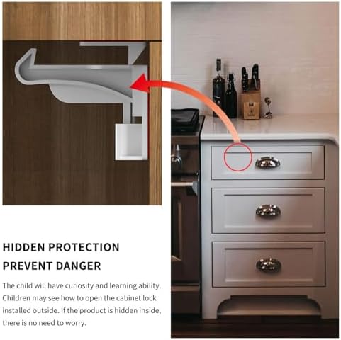 Adhesive backing detail on Pabesim cabinet child locks