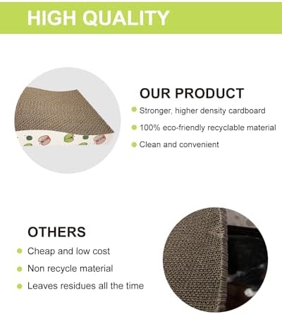 Two pieces of the eco friendly recycled pet scratch pads stacked together showing product dimensions and thickness.