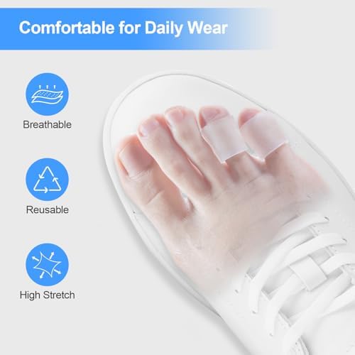 Close up of the 360 degree cushioning design of Heqxwl toe sleeves