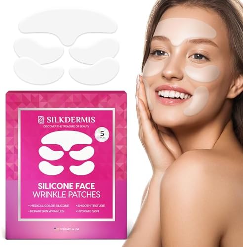 Reusable medical-grade silicone facial patches for overnight wrinkle treatment and deep hydration.