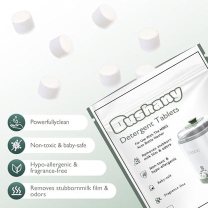 Odourless residue free detergent tablets for infant bottle washers and sterilizer machines