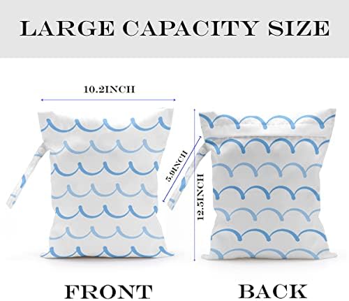Minimalist blue line art design on wet dry storage bag