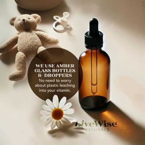 LiveWise Naturals organic orange flavor kids DHA drops packaging description side