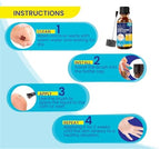 Step by step application guide for MEOLY wart removal freeze away liquid.