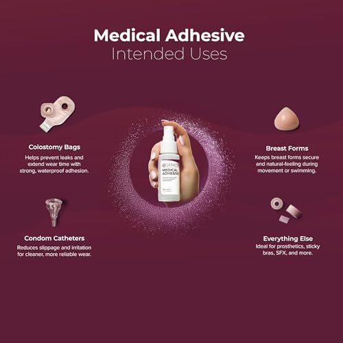 Hypoallergenic silicone adhesive remover spray for ostomy and wig glue.
