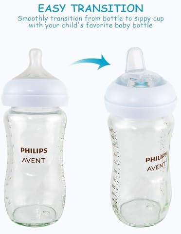 Four pieces of soft silicone toddler spouts for baby bottle transition