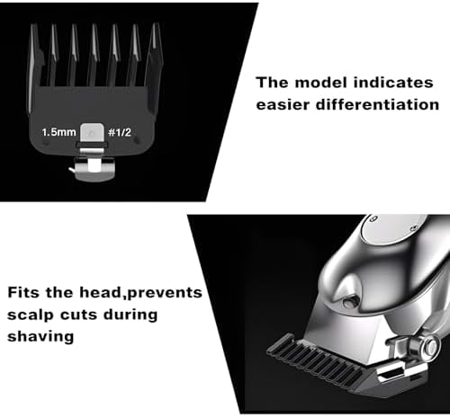 Oreutkd replacement clipper guards two piece set displaying the secure snap mechanism for professional styling.